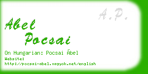 abel pocsai business card